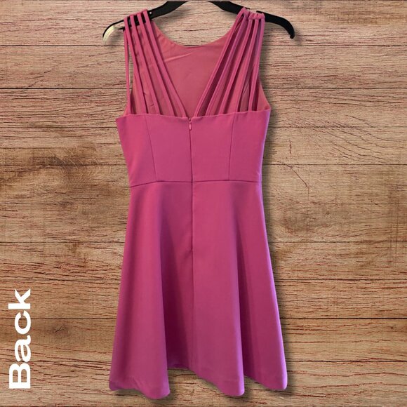 Adelyn Rae Pink Sleeveless A-Line Dress with Strappy Back Detail - XS - Picture 3 of 6